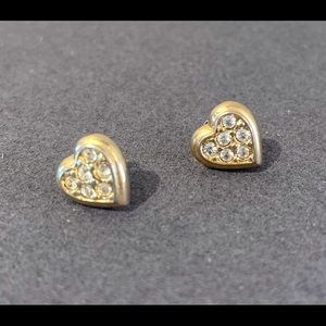 CZ heart pierced earrings